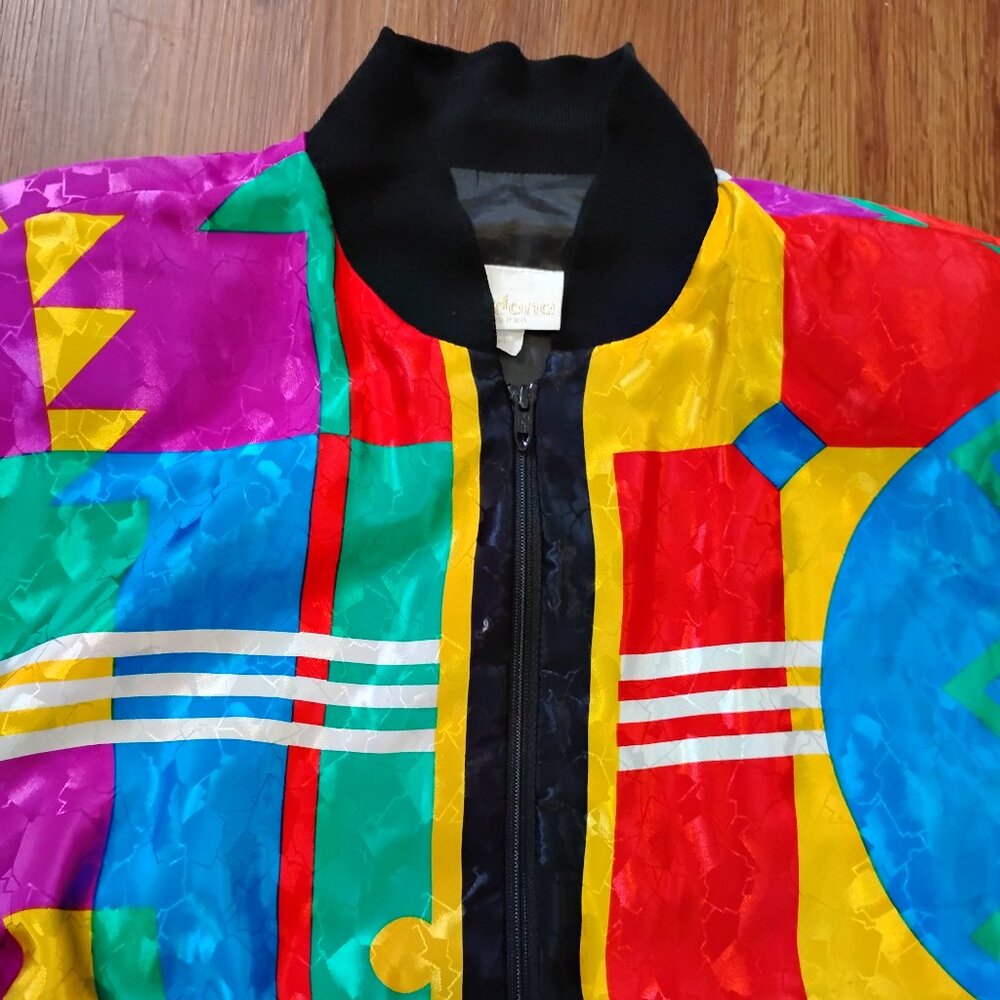 Vintage Jordana MCM Color Block Bomber Jacket